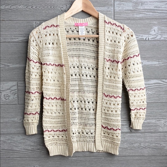 Say What? Other - Open knit beige cardigan girls size small Say What? Other - Open knit beige cardigan girls size small